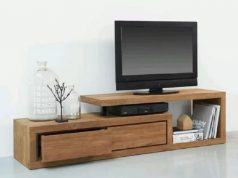meja kayu untuk televisi