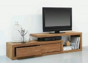 meja kayu untuk televisi